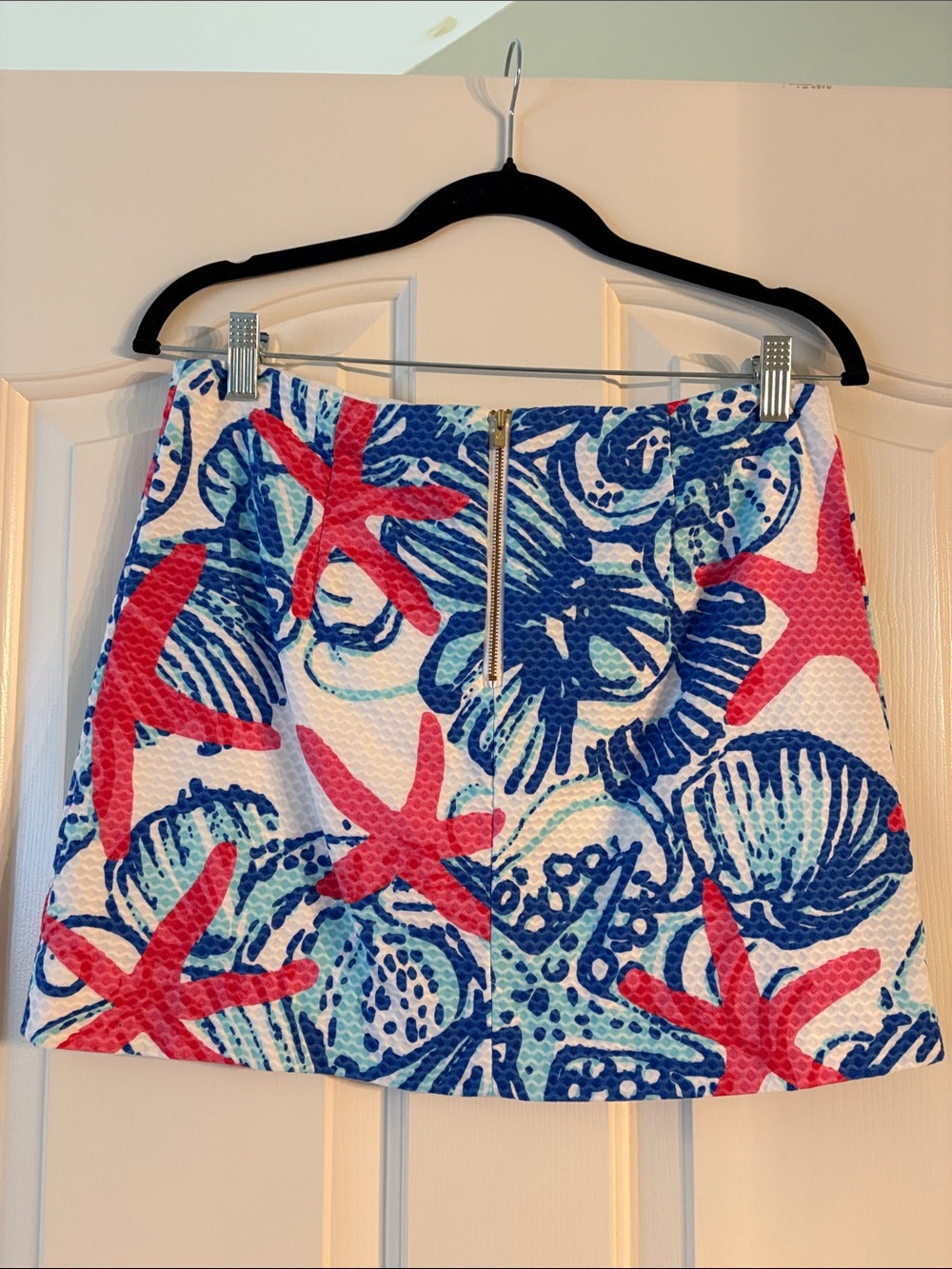 Lilly Pulitzer Coral, Blue & White Printed Mini Skirt - Picture 3 of 6